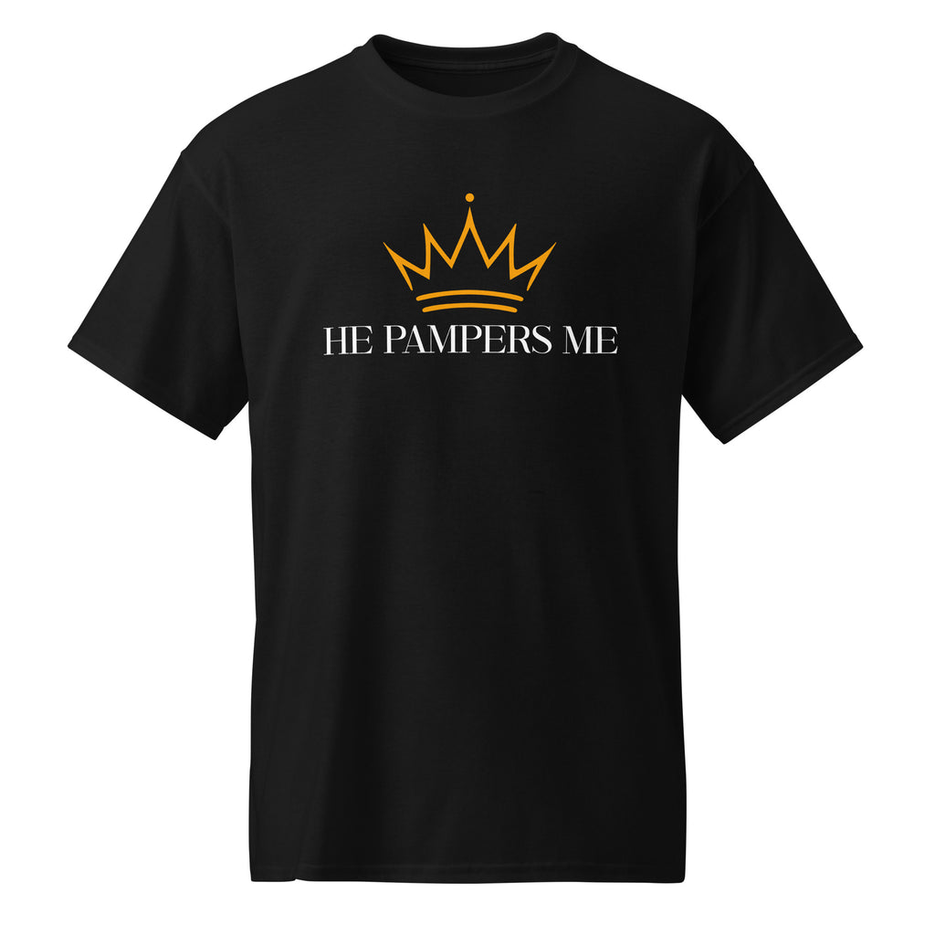 He Spoils Me™ graphic t-shirt by Revive Thredz celebrating love, appreciation, and healthy relationships.